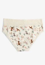 Simply Comfy Cotton Floral Dog Hipster Panty, C1524, small