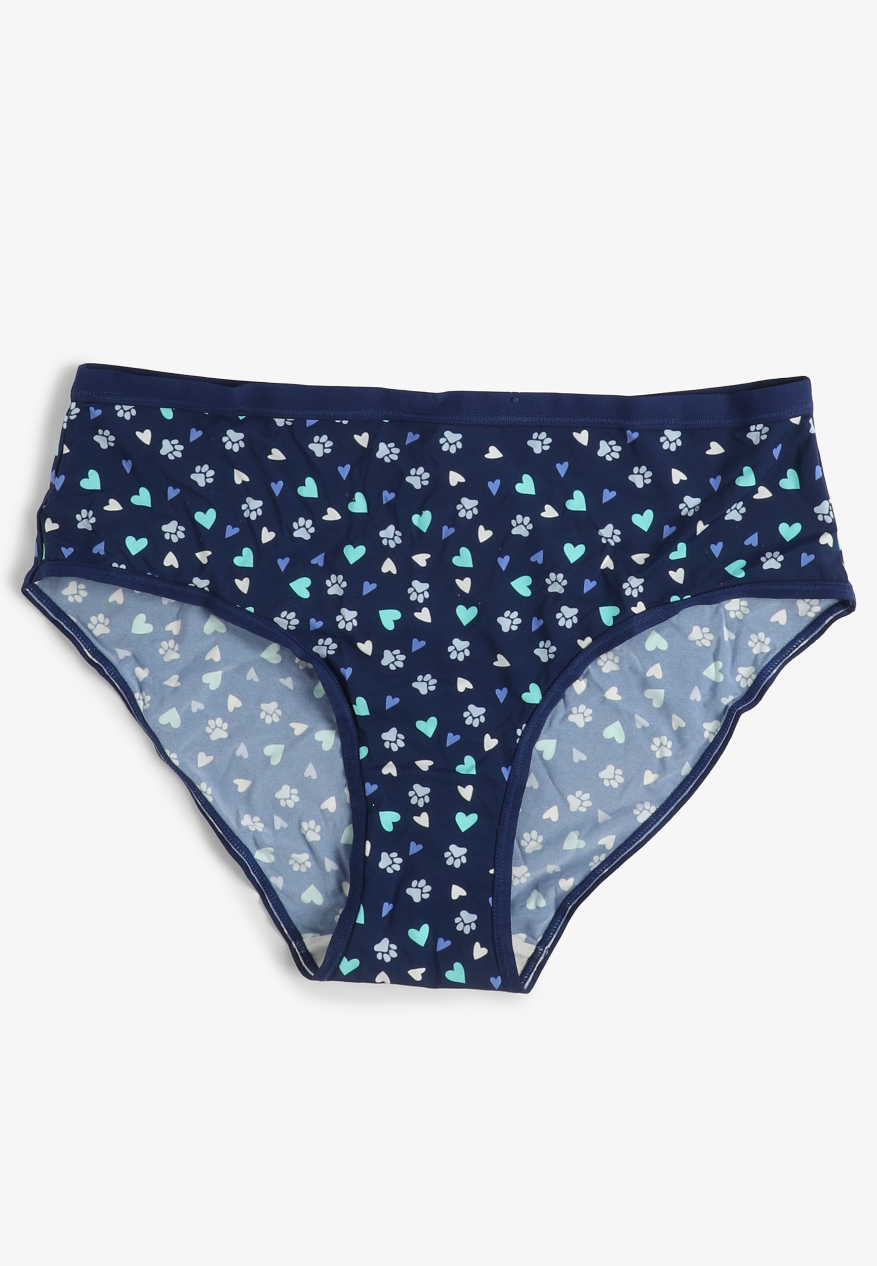 True Stretch Jersey Heart And Paw Print Hipster Panty