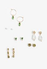 Gold And Green St Patricks Day Earring Set, GOLD, small