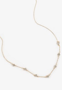 Gold Clear Gemstone Drops Necklace