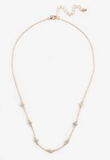 Everyday Layers Gold Danity Rhinestone Clover Necklace, GOLD, small