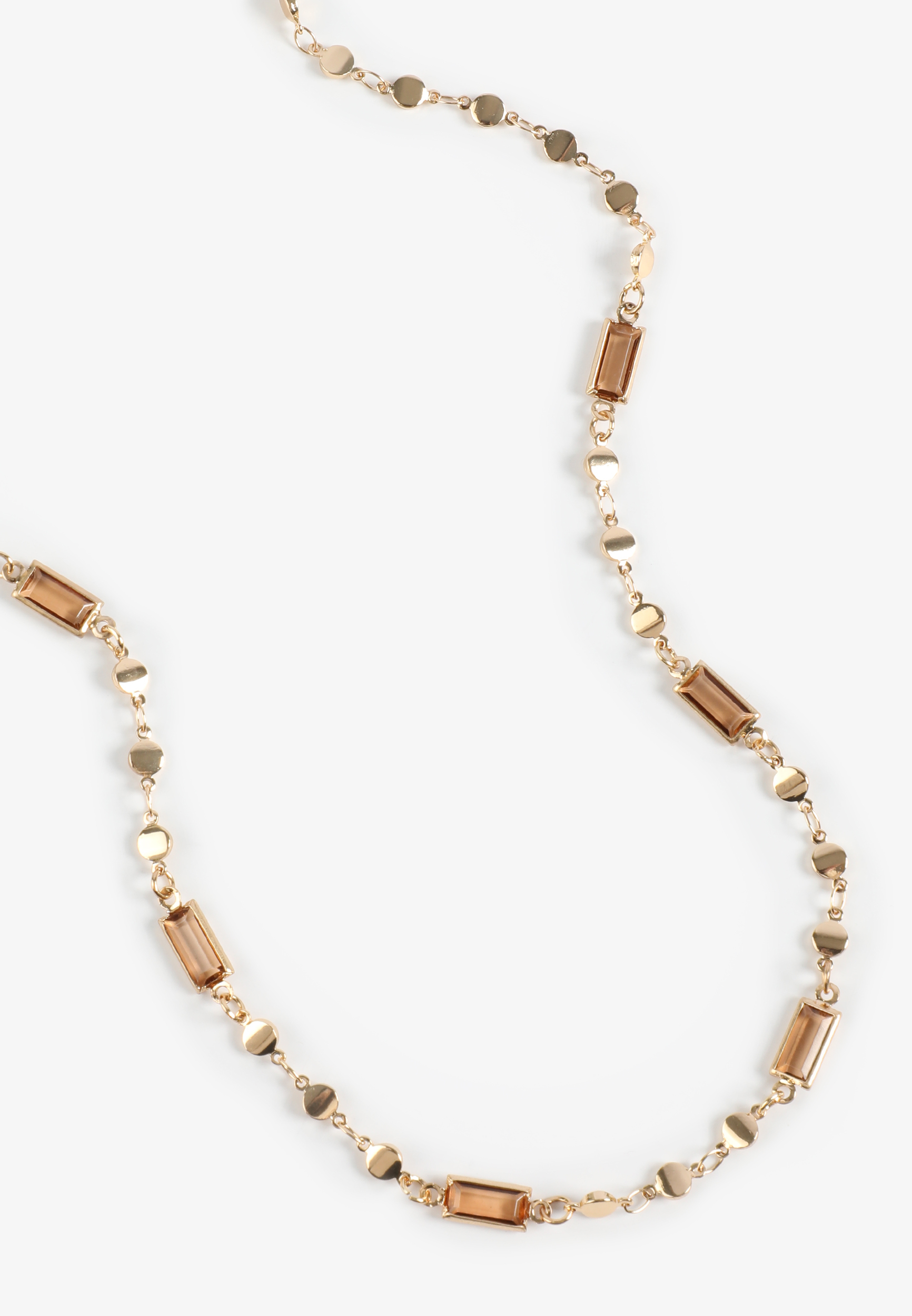 Gold And Brown Stone Necklace