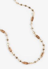 Gold And Brown Stone Necklace, C605, small
