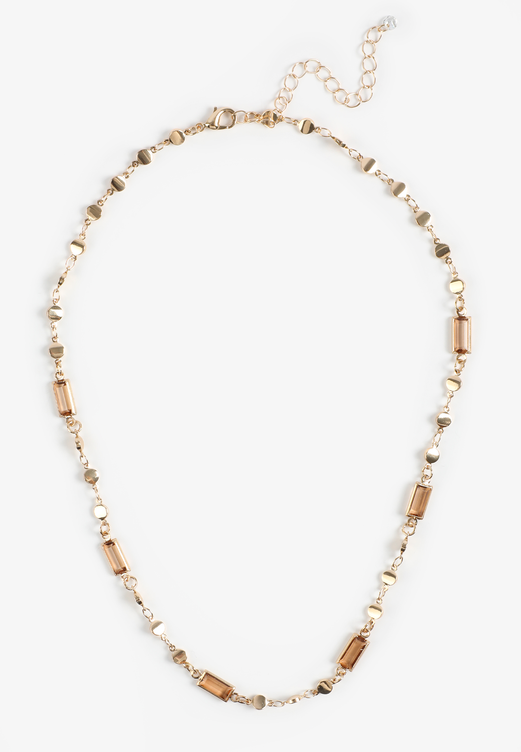 Gold And Brown Stone Necklace, C605, large