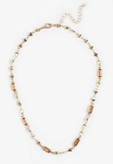Gold And Brown Stone Necklace, C605, small