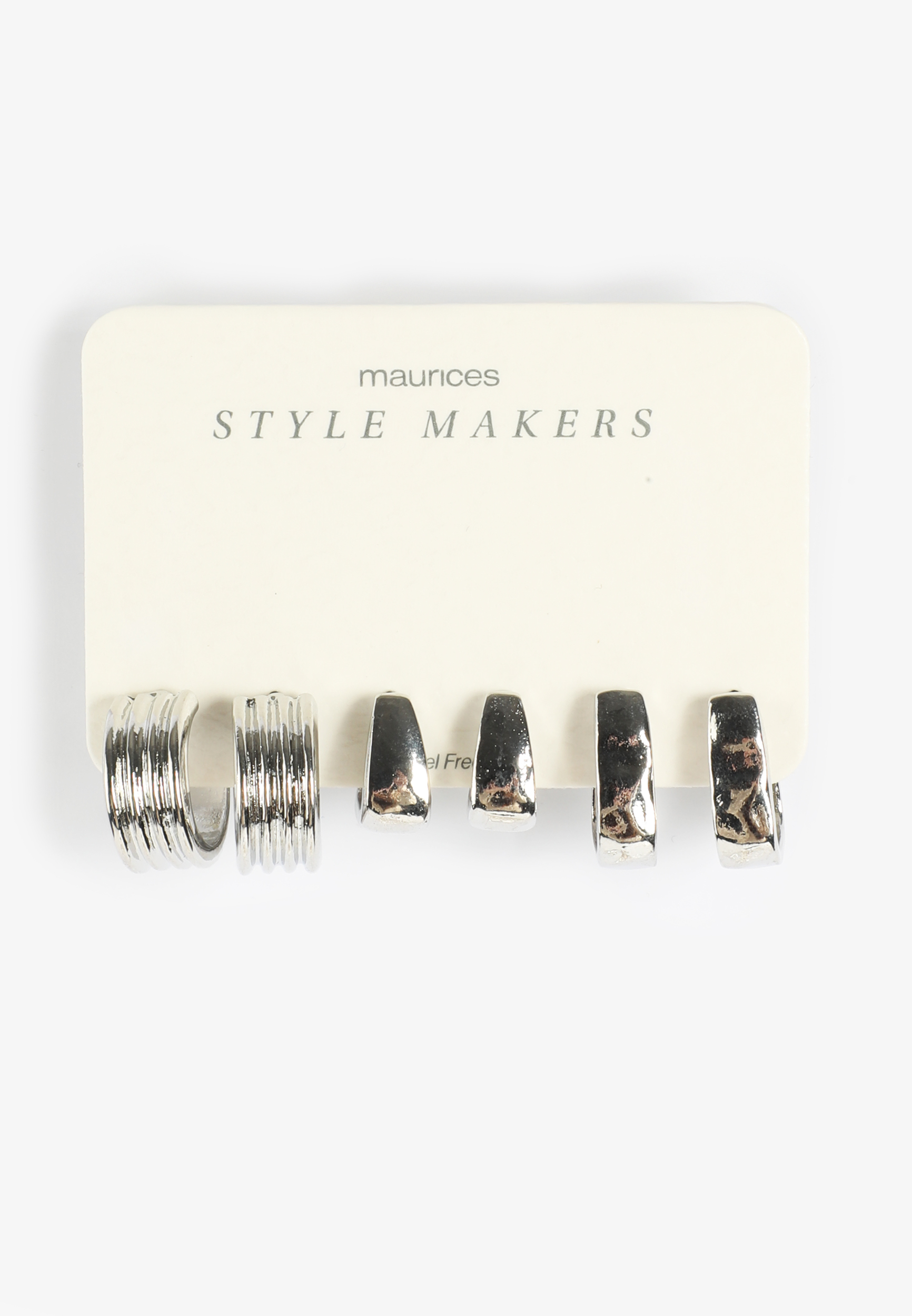 Silver Chunky Hoop Earring Set