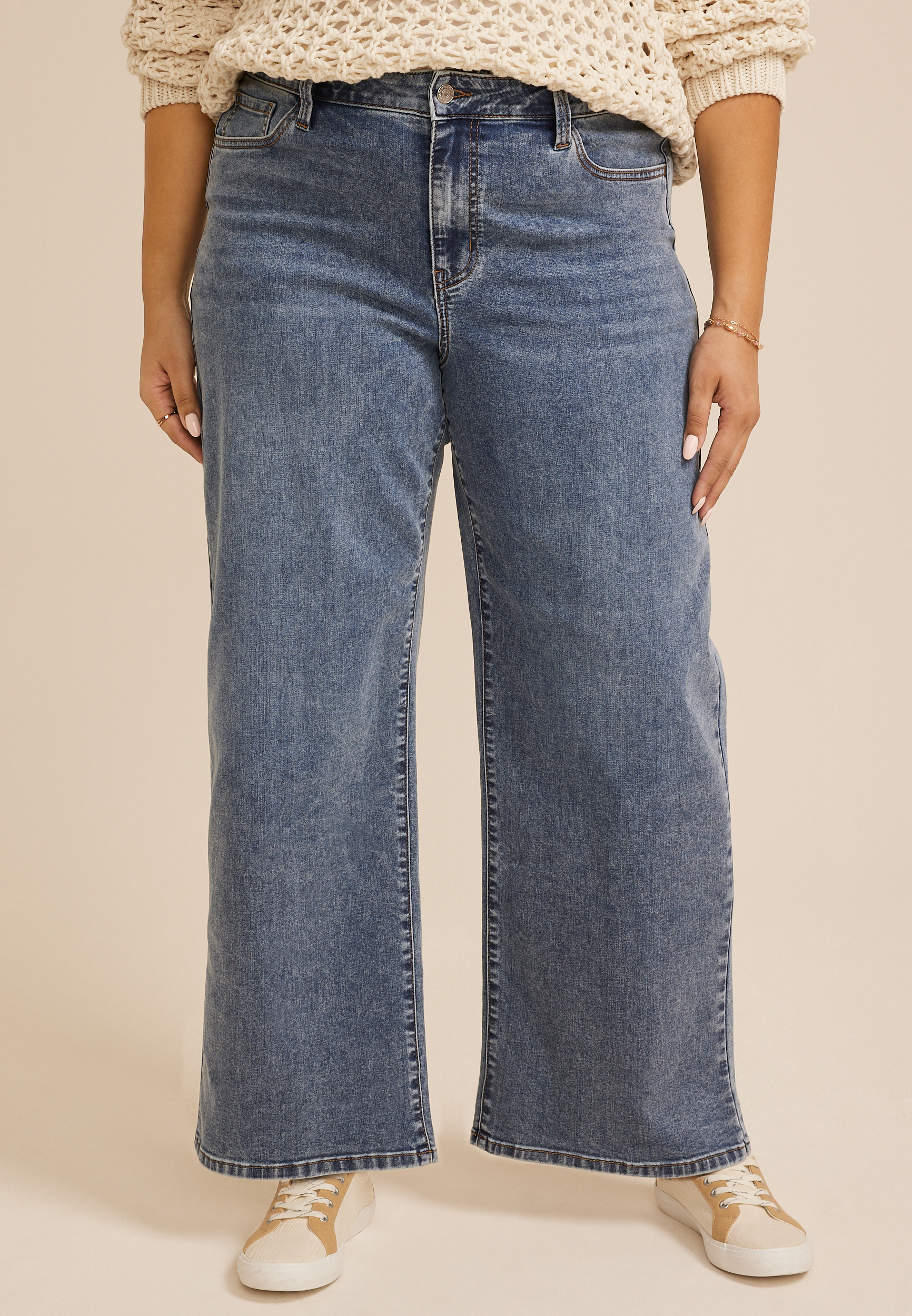 Plus Size m jeans by maurices&trade; Classic Dark High Rise Wide Leg Jean