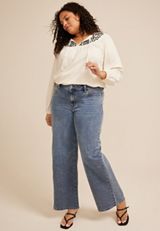 Plus Size m jeans by maurices&trade; Classic High Rise Wide Leg Jean, C3337, small