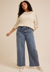 Plus Size m jeans by maurices&trade; Classic High Rise Wide Leg Jean, C3337, small