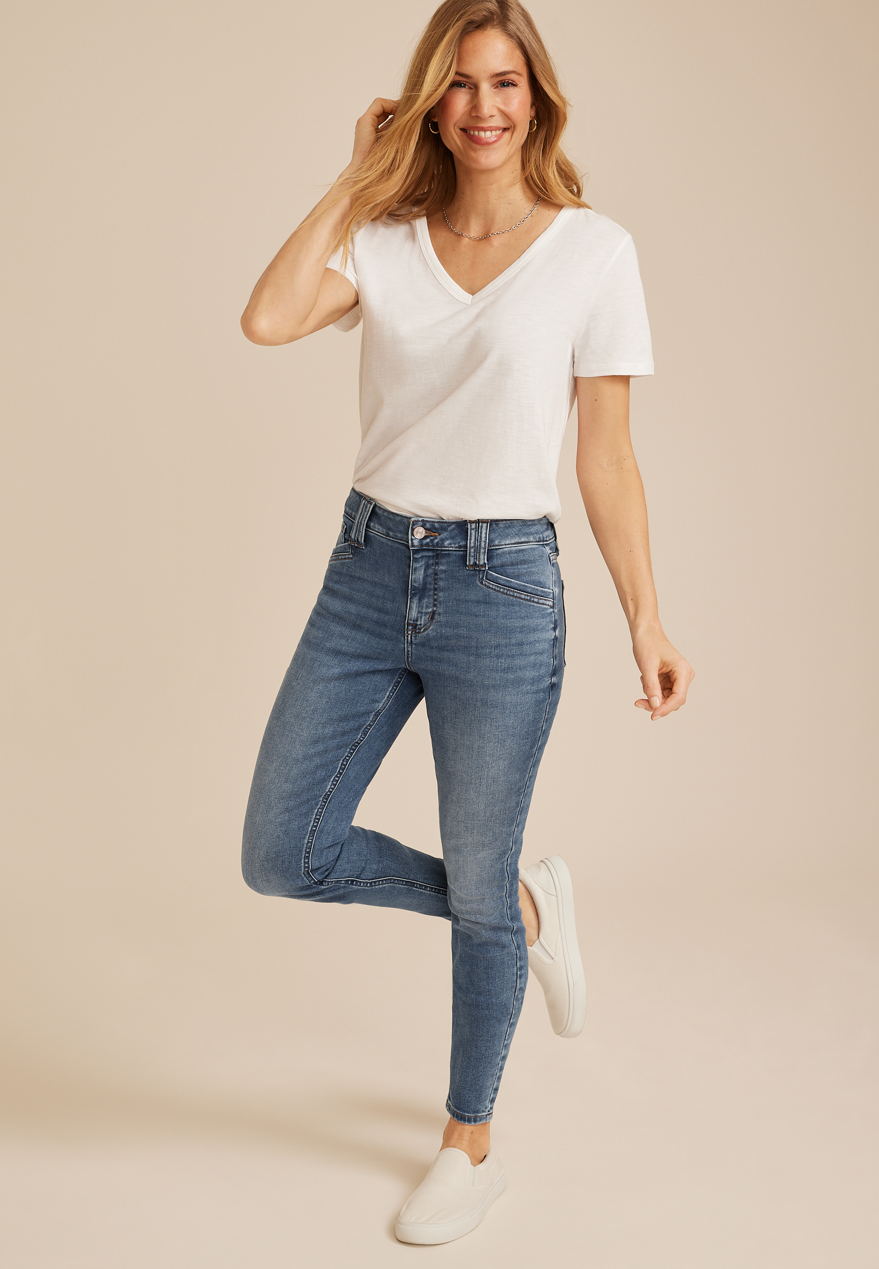 m jeans by maurices&trade; Cool Comfort High Rise Angled Scoop Pocket Jegging, C3337, large