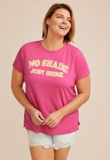 Plus Size No Shade Just Shine Classic Fit Graphic Tee, C411, small
