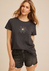 Celestial Sun And Stars Classic Fit Graphic Tee, C1876, small