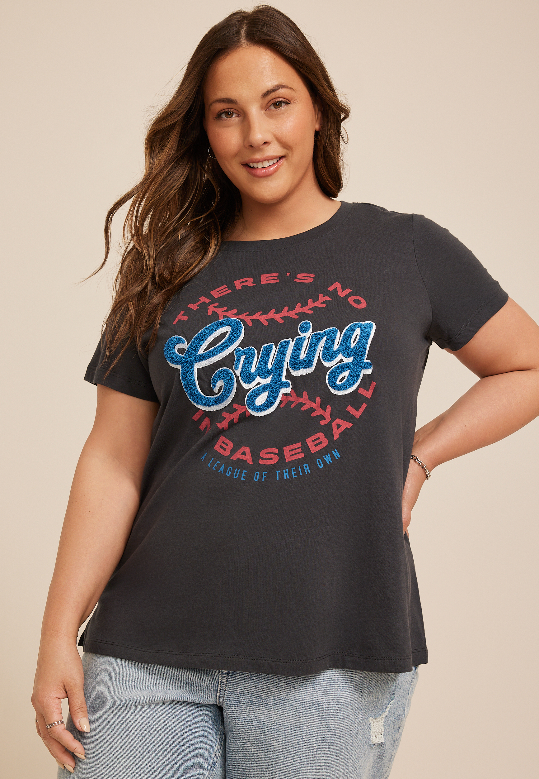 Plus Size No Crying In Baseball Classic Fit Graphic Tee