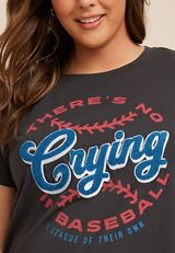 Plus Size No Crying In Baseball Classic Fit Graphic Tee, PHANTOM BLACK, small