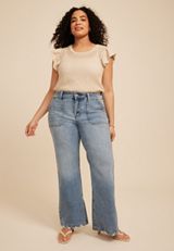 Plus Size KanCan&trade; High Rise Porkchop Pocket Wide Leg Flare Jean, C3337, small