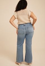 Plus Size KanCan&trade; High Rise Porkchop Pocket Wide Leg Flare Jean, C3337, small