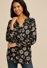 Floral Cinched Back Blouse, C5872, small
