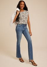 Medallion Print Pleated Blouse, C5487, small