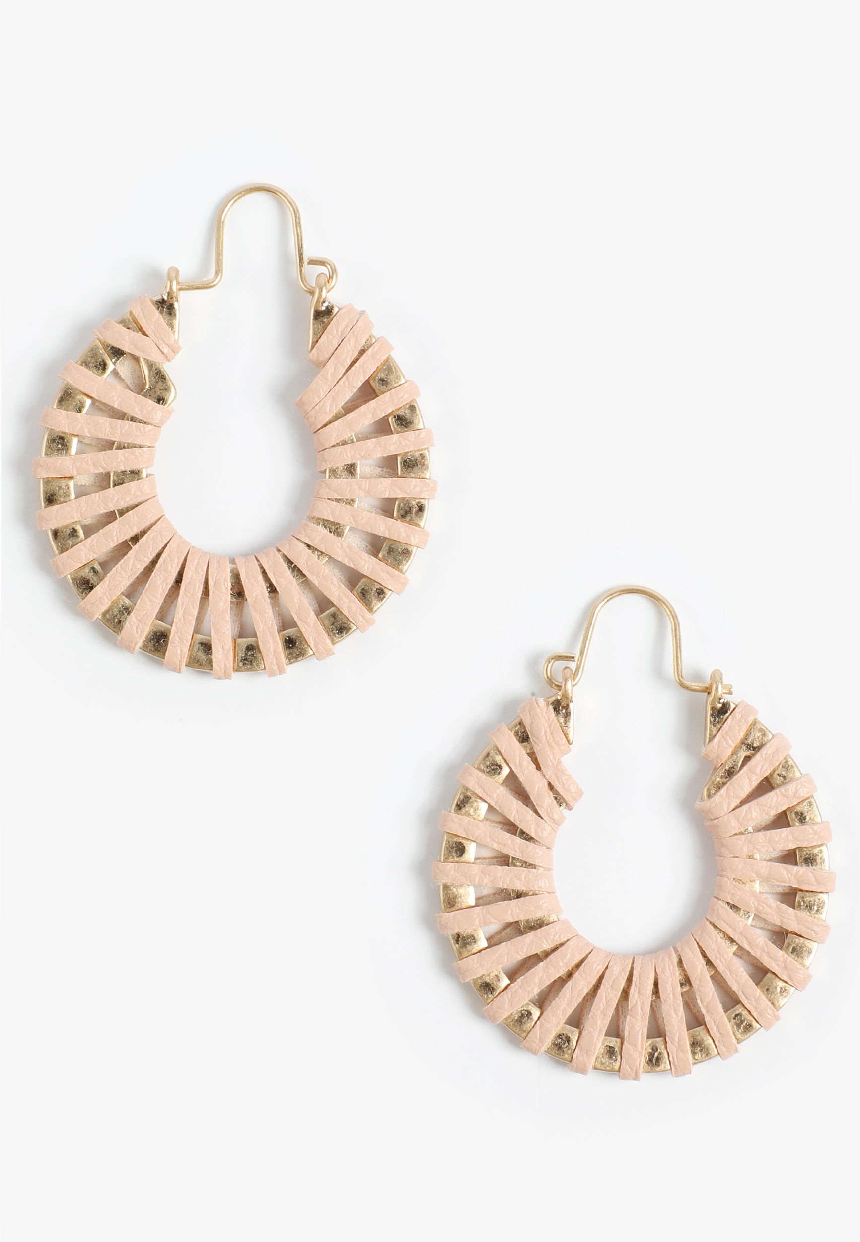 Mauve Wrapped Hoop Earrings