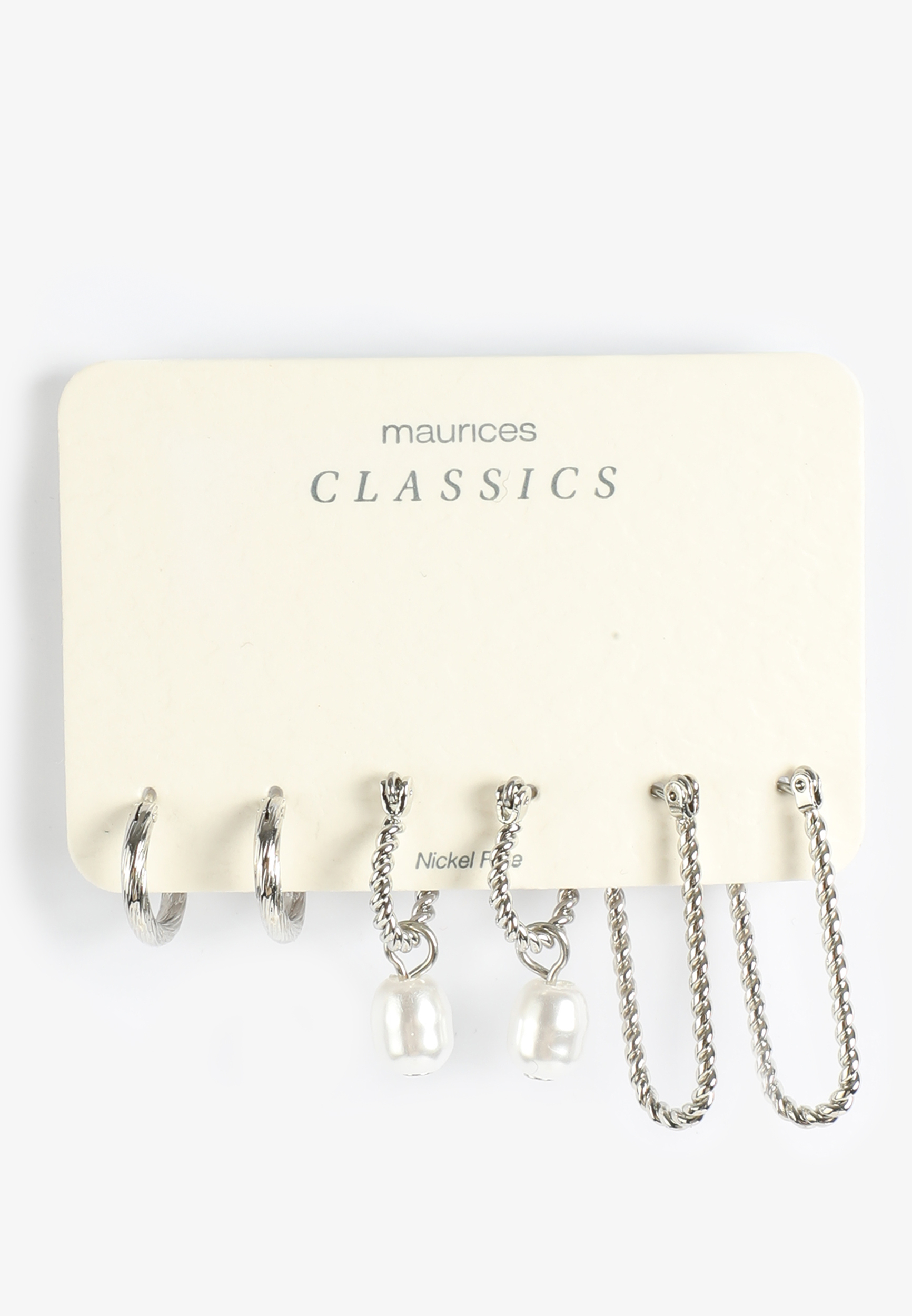 Silver Classic Hoop Earring Set