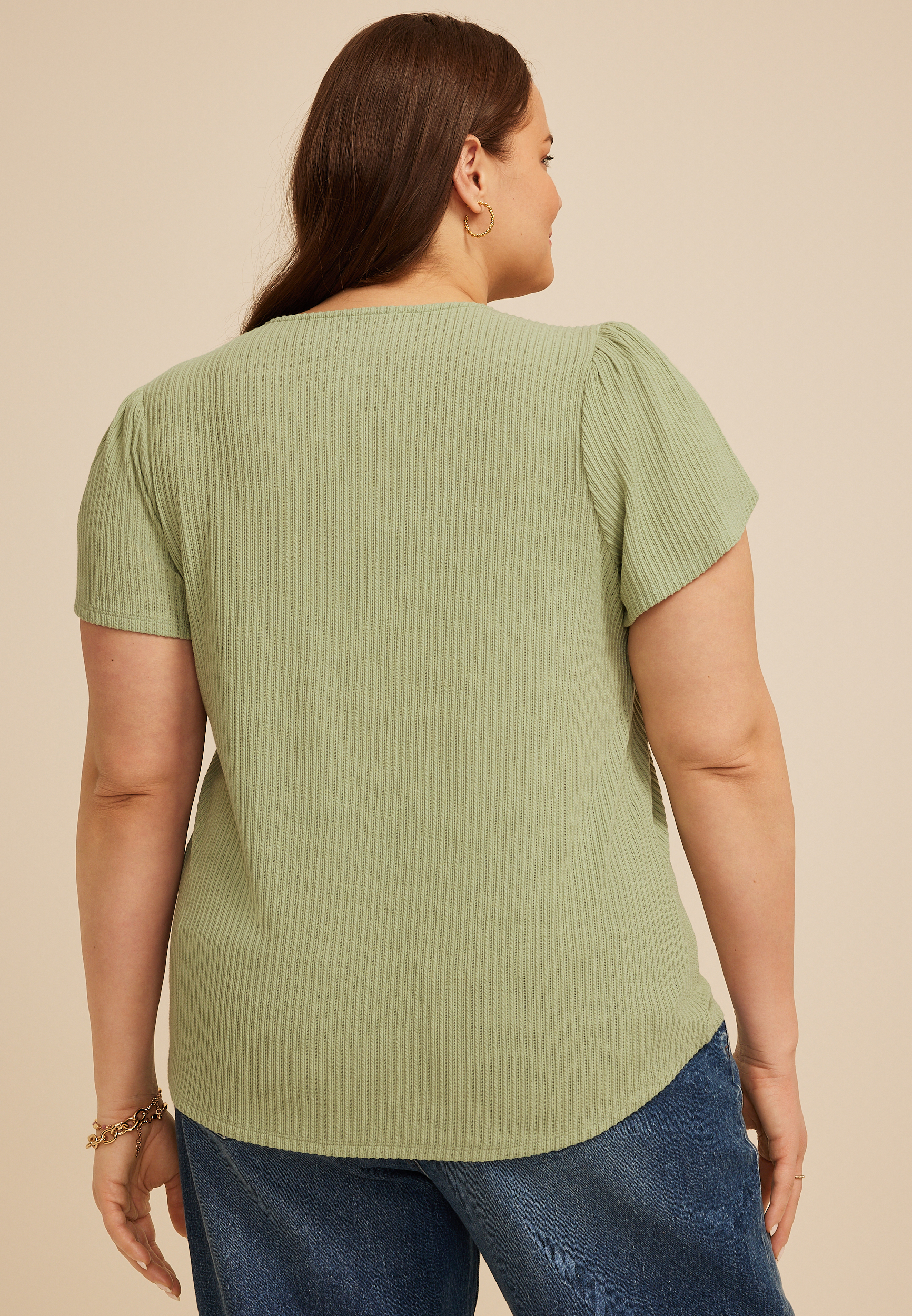 Plus Size 24/7 Holland Textured Scoop Tee - thumbnail 8