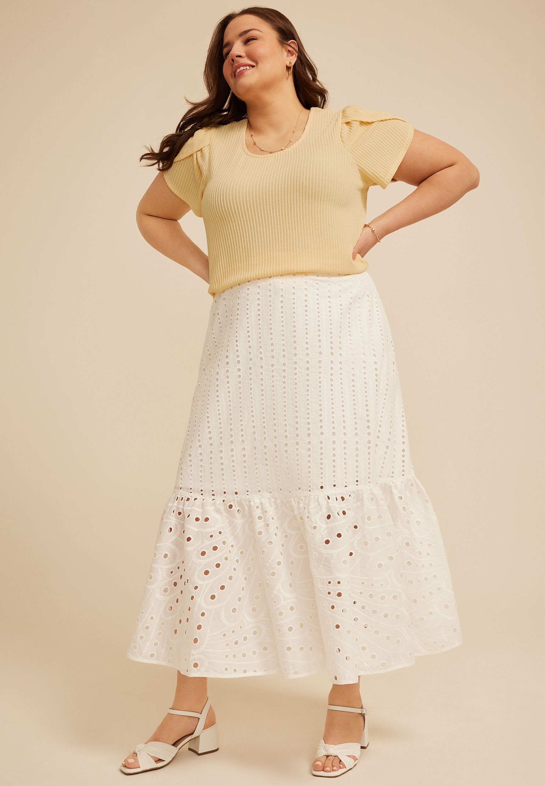 Plus Size 24/7 Holland Textured Scoop Tee | maurices
