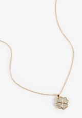 Gold Fidget Clover Pendant Necklace, GOLD, small