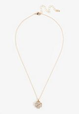 Gold Fidget Clover Pendant Necklace, GOLD, small