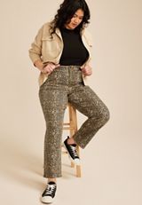 Plus Size m jeans by maurices&trade; High Rise Leopard Straight Jean, C542, small