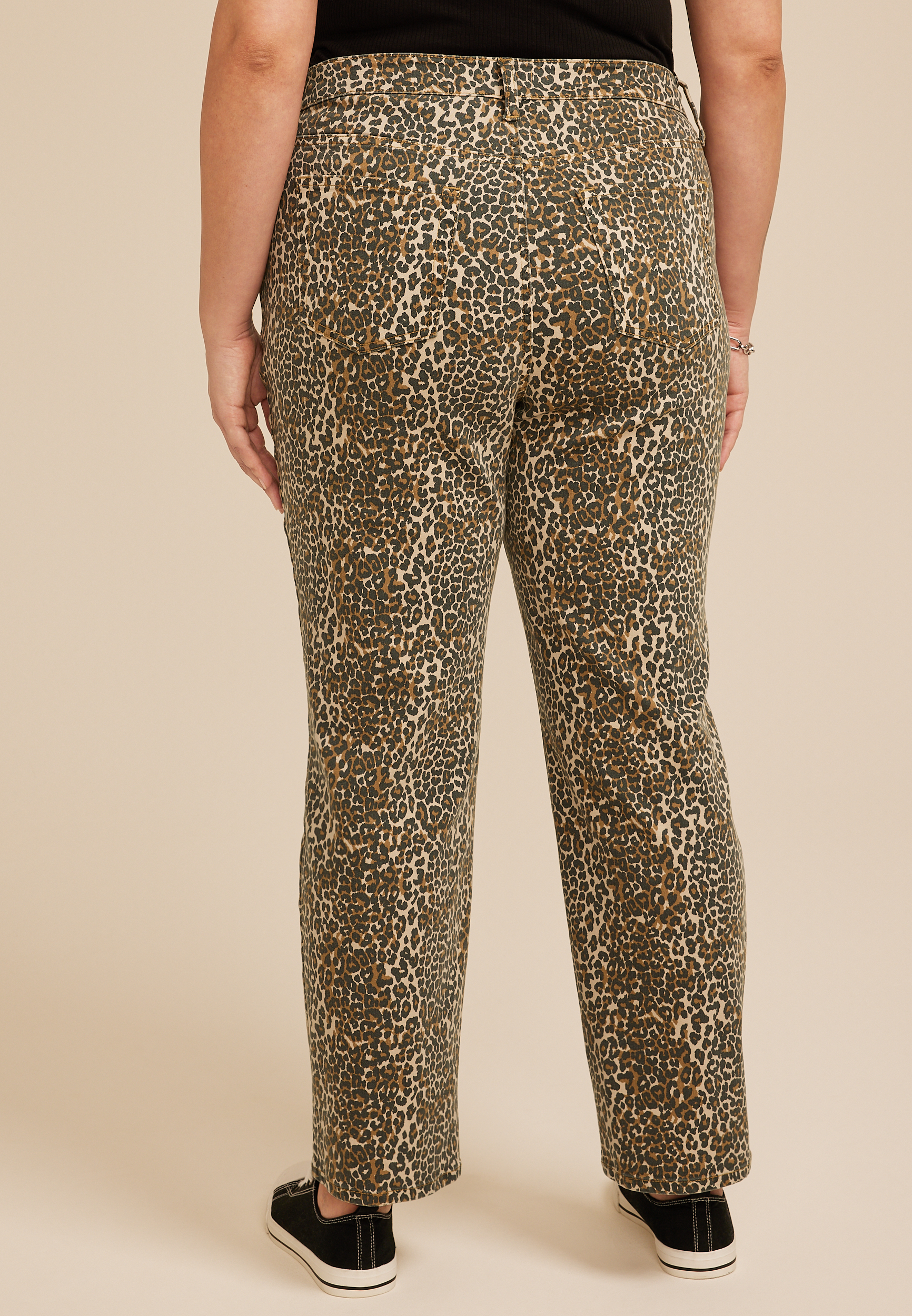 Plus Size m jeans by maurices&trade; High Rise Leopard Straight Jean, C542, large
