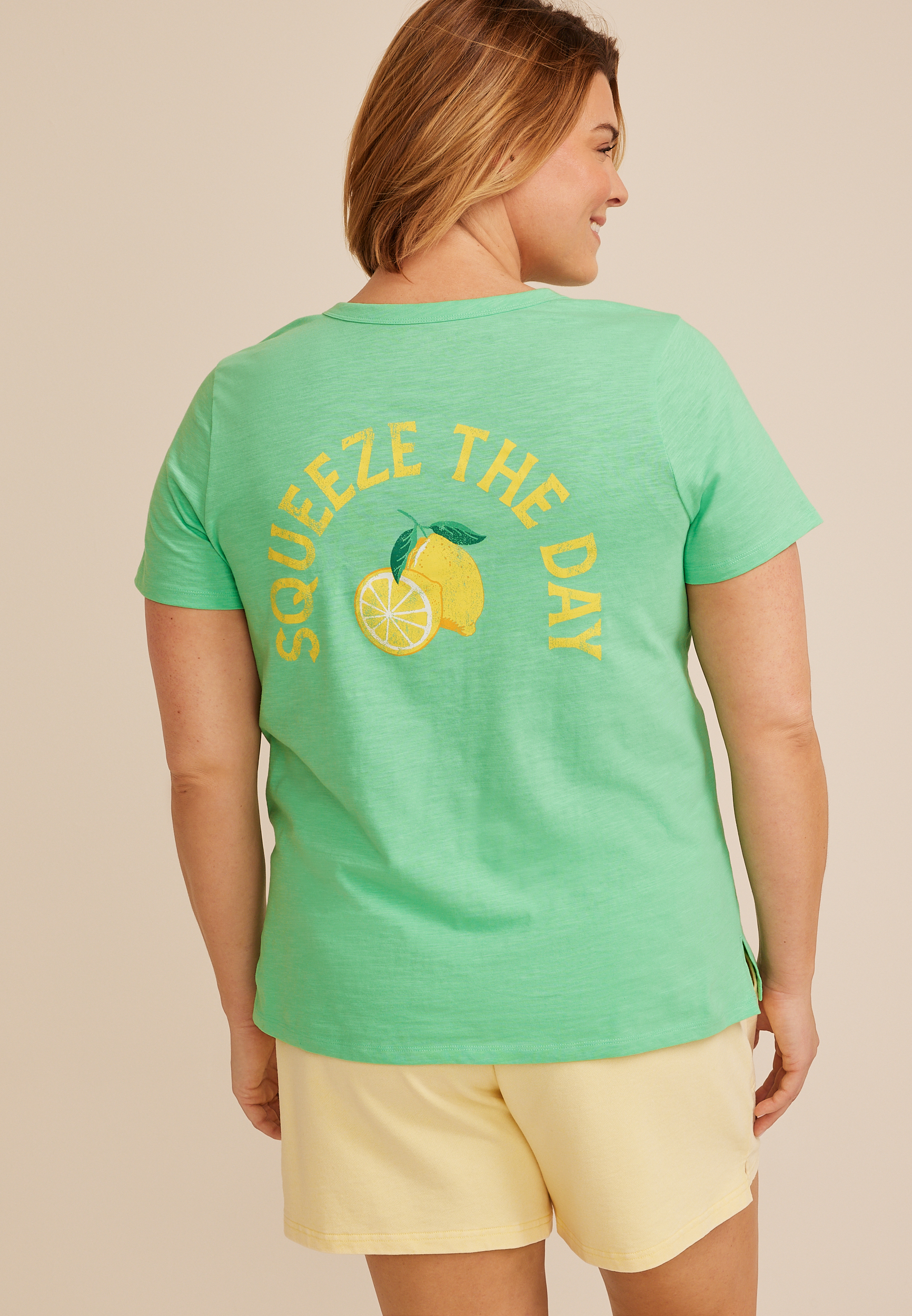 Plus Size Squeeze The Day Classic Fit Graphic Tee, C3926, large