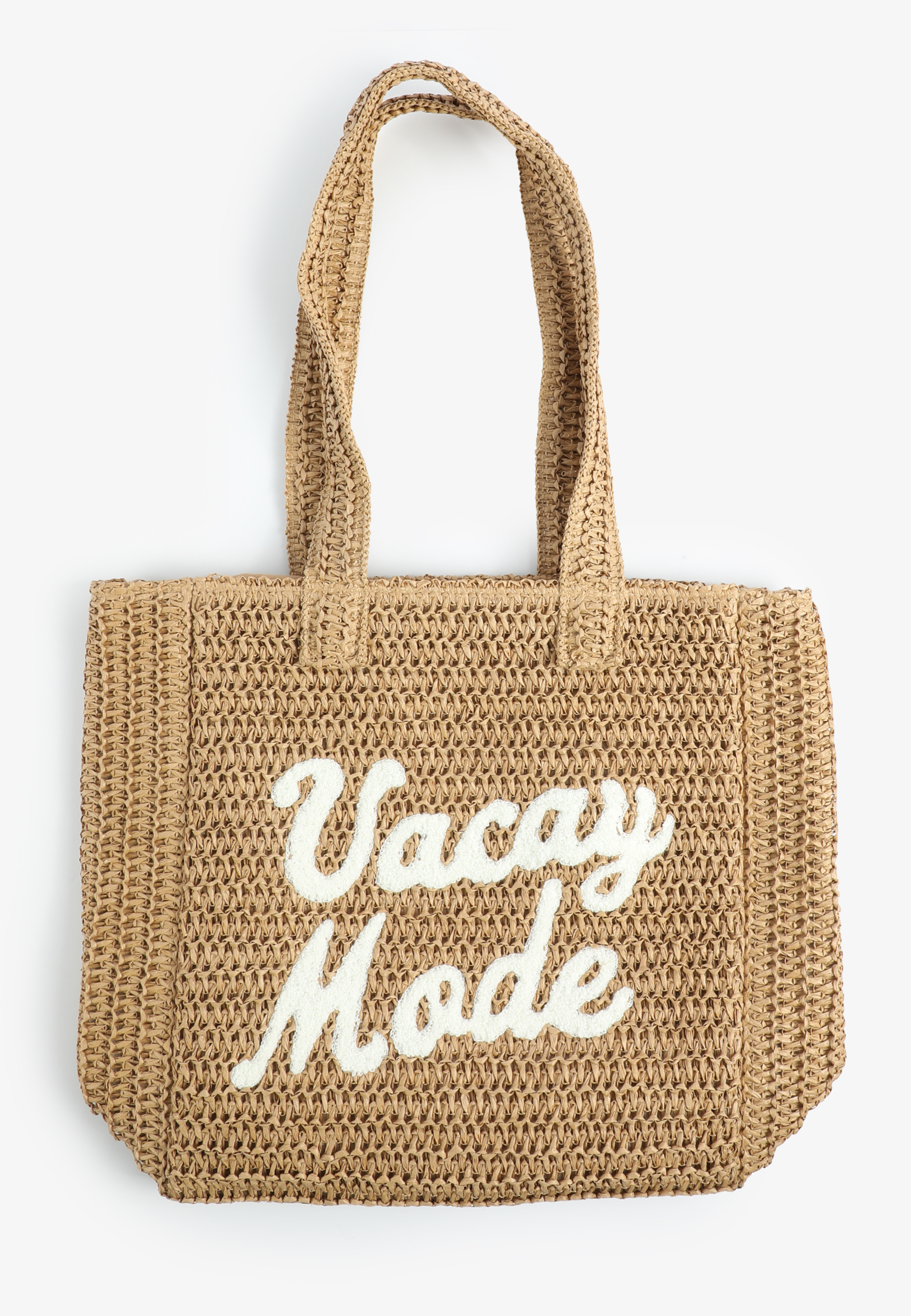 Vacay Mode Raffia Tote Bag