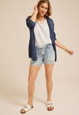 m jeans by maurices&trade; High Rise Light Utility Pocket Tie Waist 3.5in Short, C2806, small