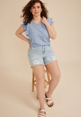 Plus Size m jeans by maurices&trade; Mid Rise Printed Pocket 5in Shorts, C2806, small