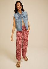 Medium Raw Hem Denim Vest, C3337, small