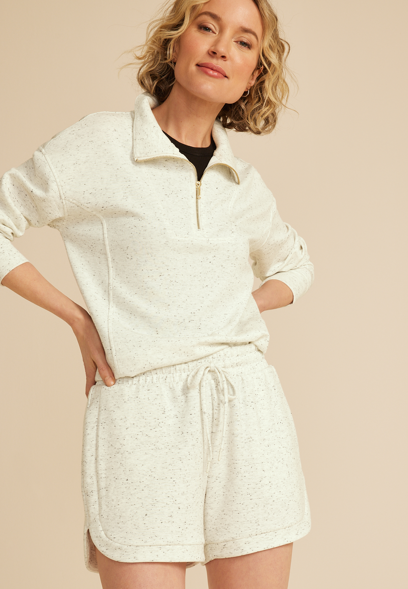 Speckle Cloud Scuba Knit High Rise 4in Short, C6815, large