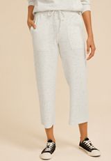Speckle Cloud Scuba Knit High Rise Wide Leg Cropped Pant, C6815, small