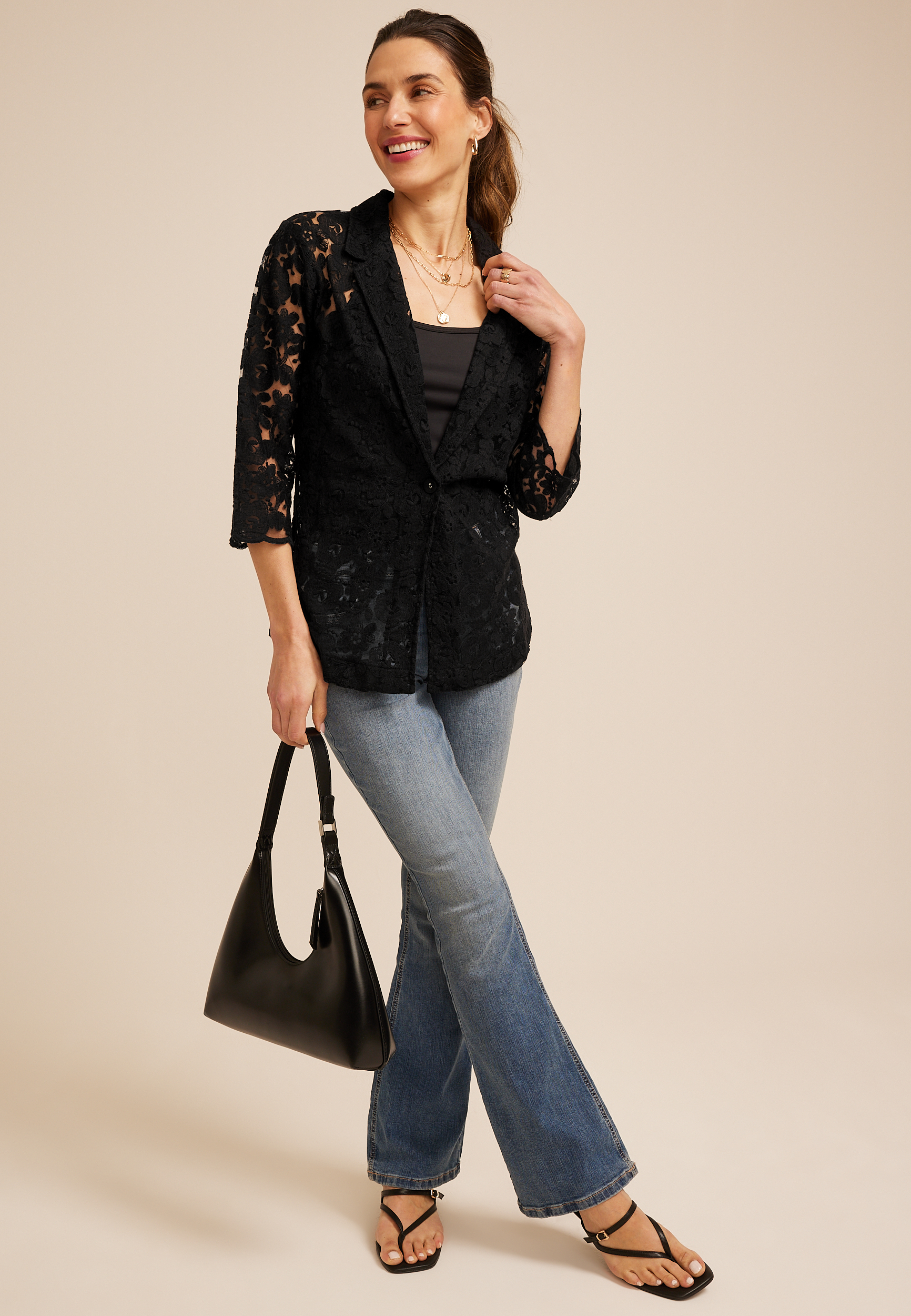 Floral Lace Blazer, C106, large