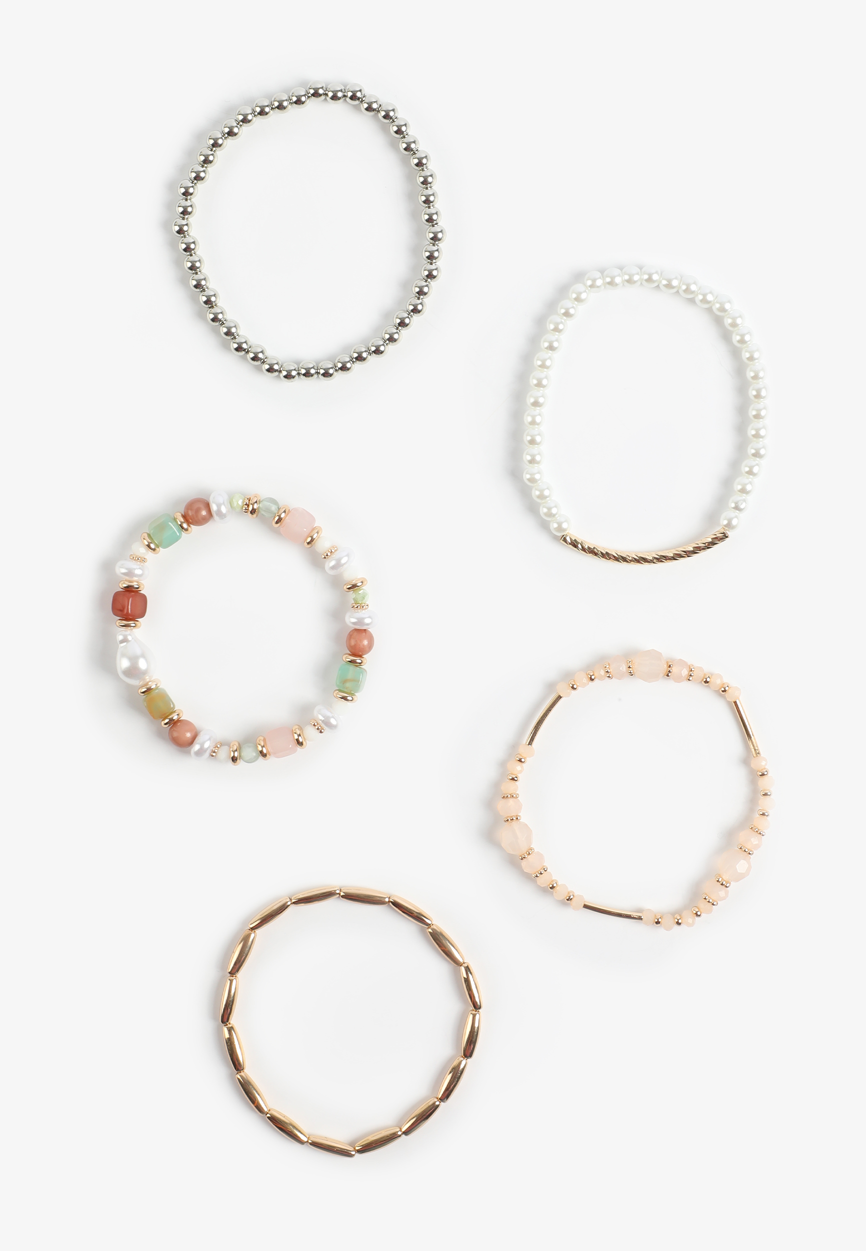 Mixed Beaded Stretch Bracelet Set, C605, large