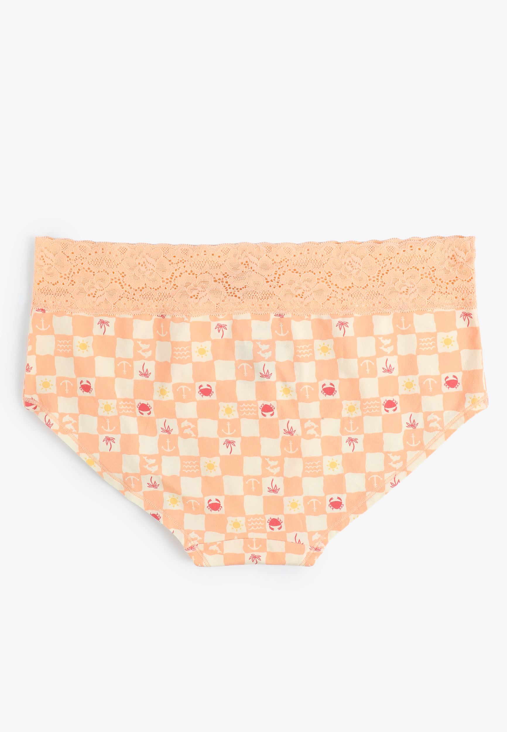 Simply Comfy Cotton Checkered Beach Print Boybrief Panty, C4748, large