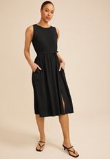 24/7 Bare Tie Waist Midi Dress, C106, small