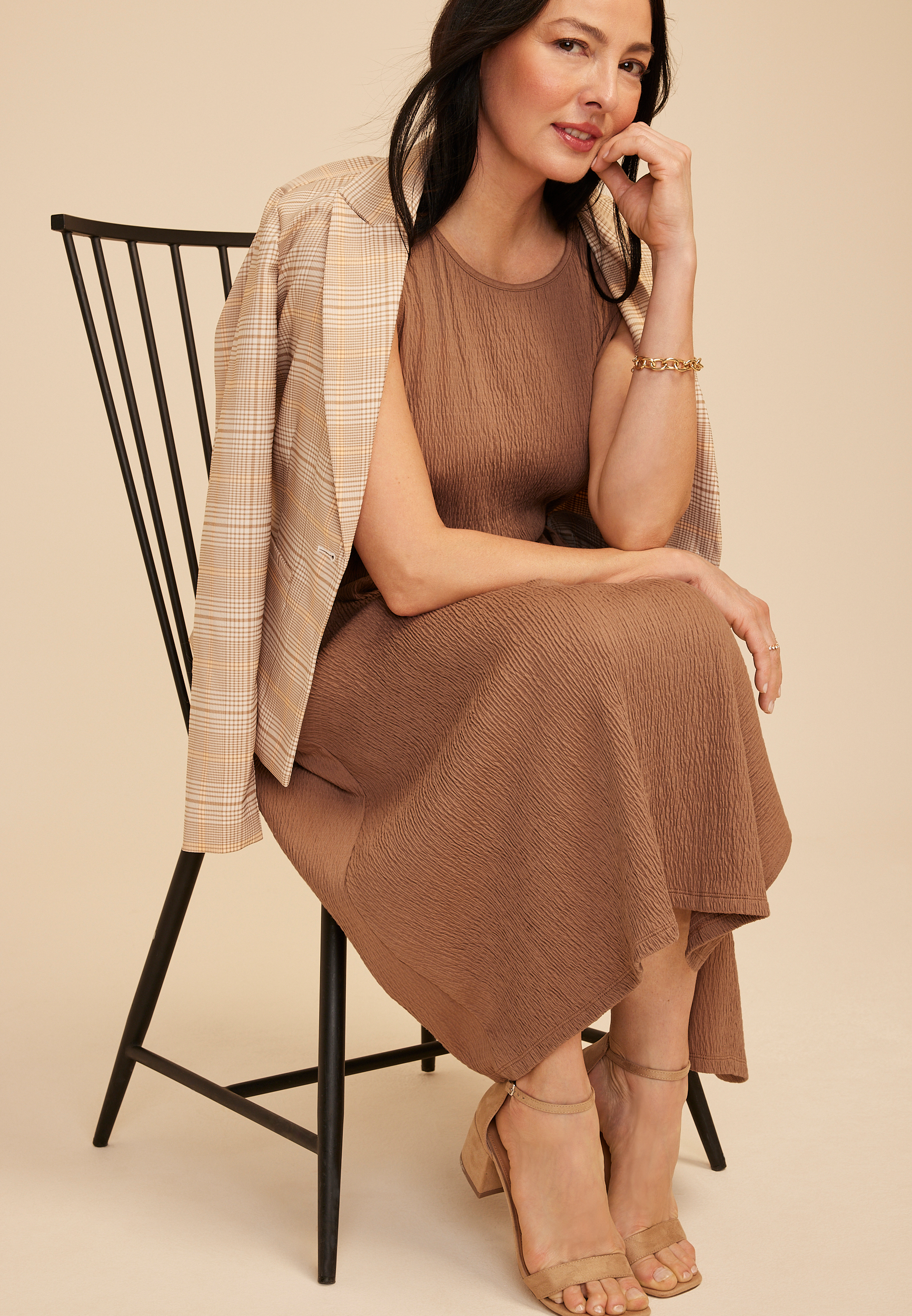 24/7 Bare Tie Waist Midi Dress | maurices