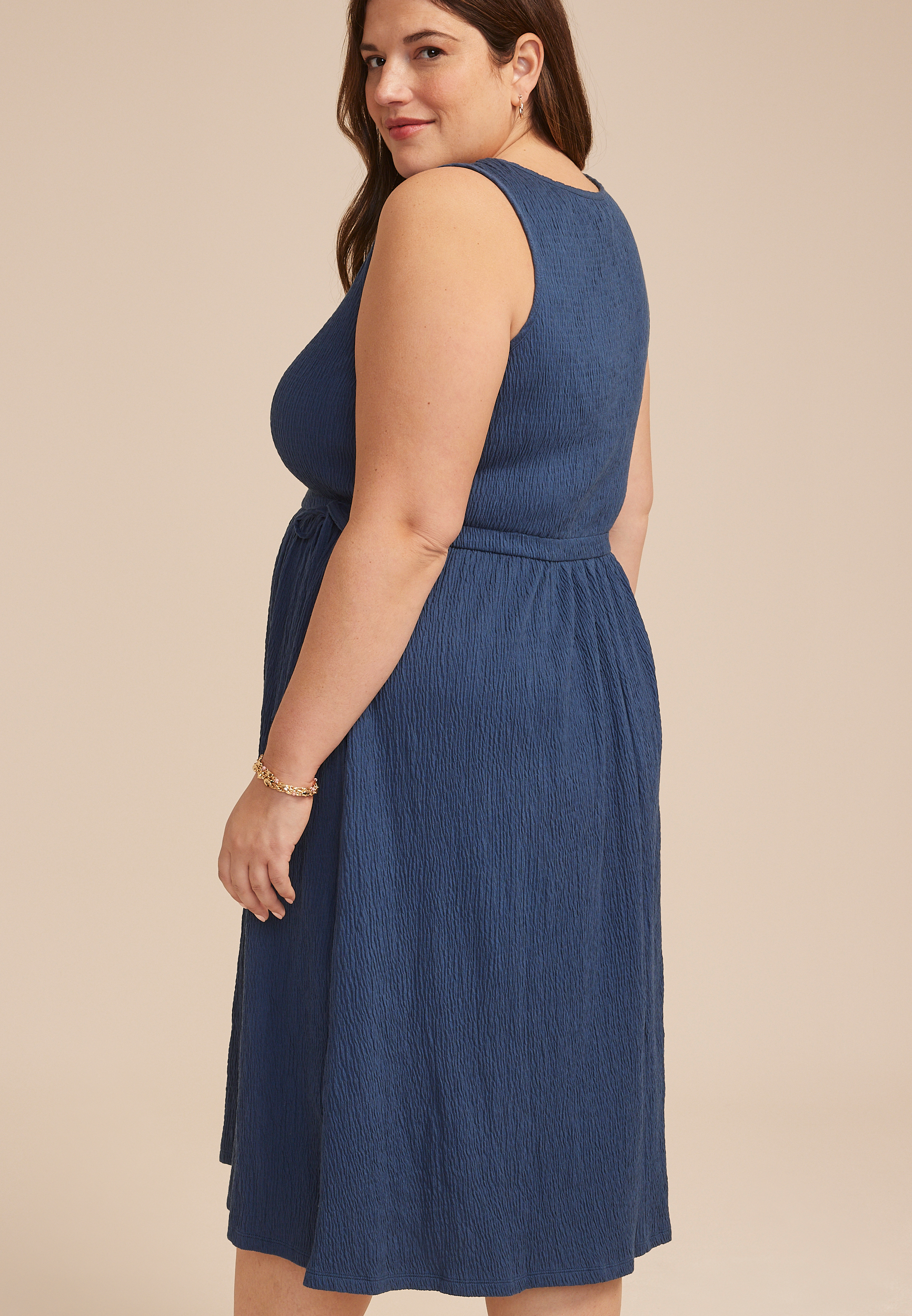 Plus Size 24/7 Bare Tie Waist Midi Dress | maurices
