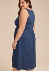 Plus Size 24/7 Bare Tie Waist Midi Dress, INSIGNIA BLUE, small