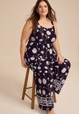 Plus Size 24/7 Border Print Jumpsuit, C1943, small