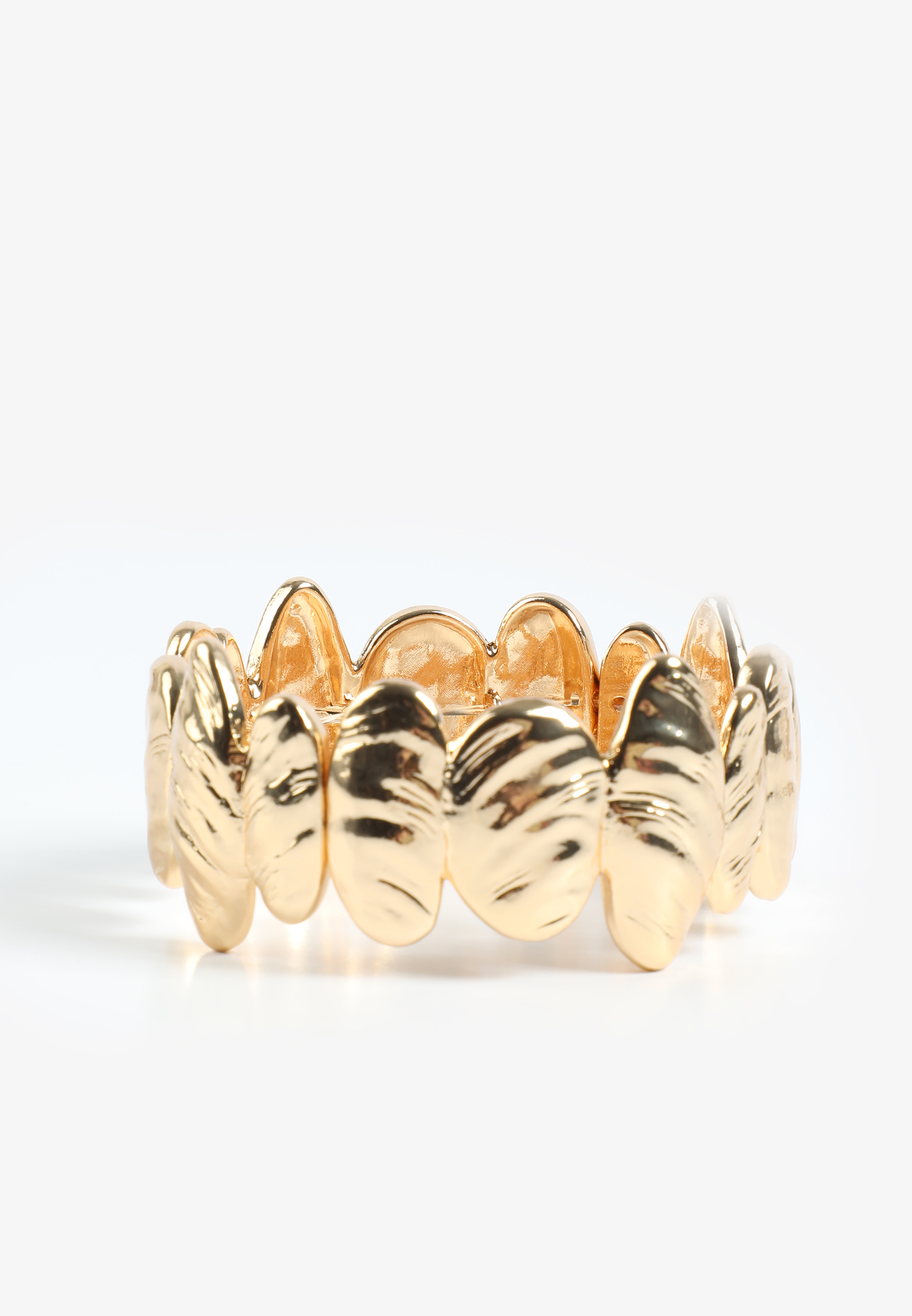 Gold Sculpted Stretch Bracelet