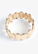 Gold Sculpted Stretch Bracelet, GOLD, small
