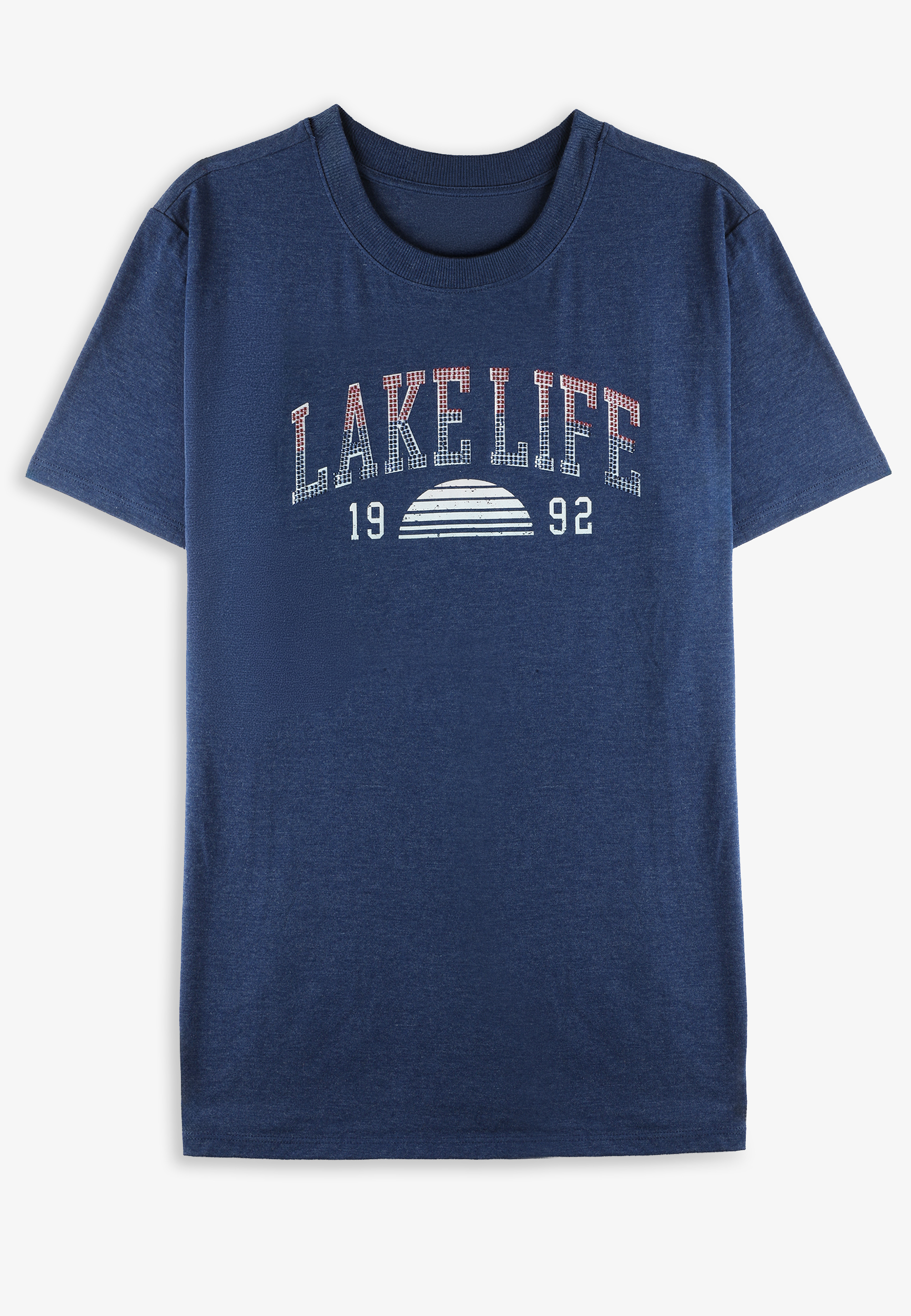 Lake Life 1992 Rhinestone Oversized Fit Graphic Tee, C5303, large