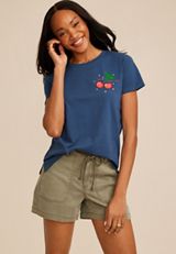 Feeling Cherry Good Classic Fit Graphic Tee, WASHED NAVY, small