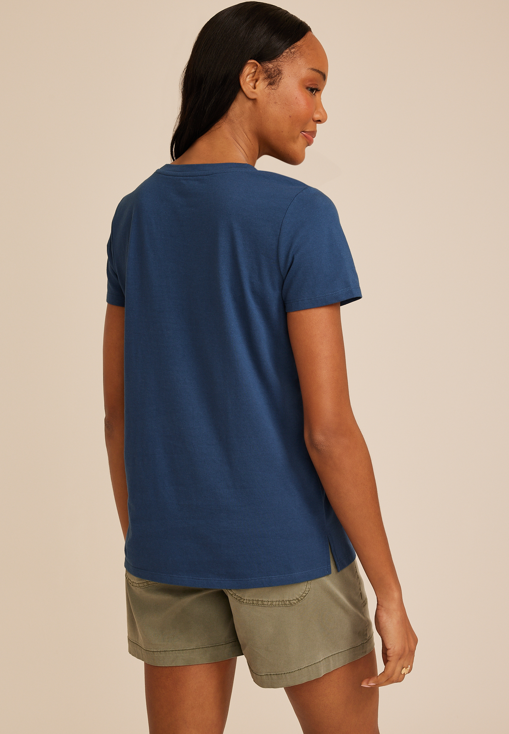 Feeling Cherry Good Classic Fit Graphic Tee, WASHED NAVY, large